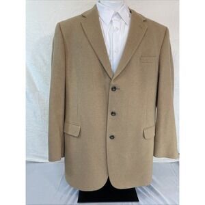 Jos A. Bank Men's Tan Brown Sport Coat 100% Camel Hair Size 48XL Three Buttons